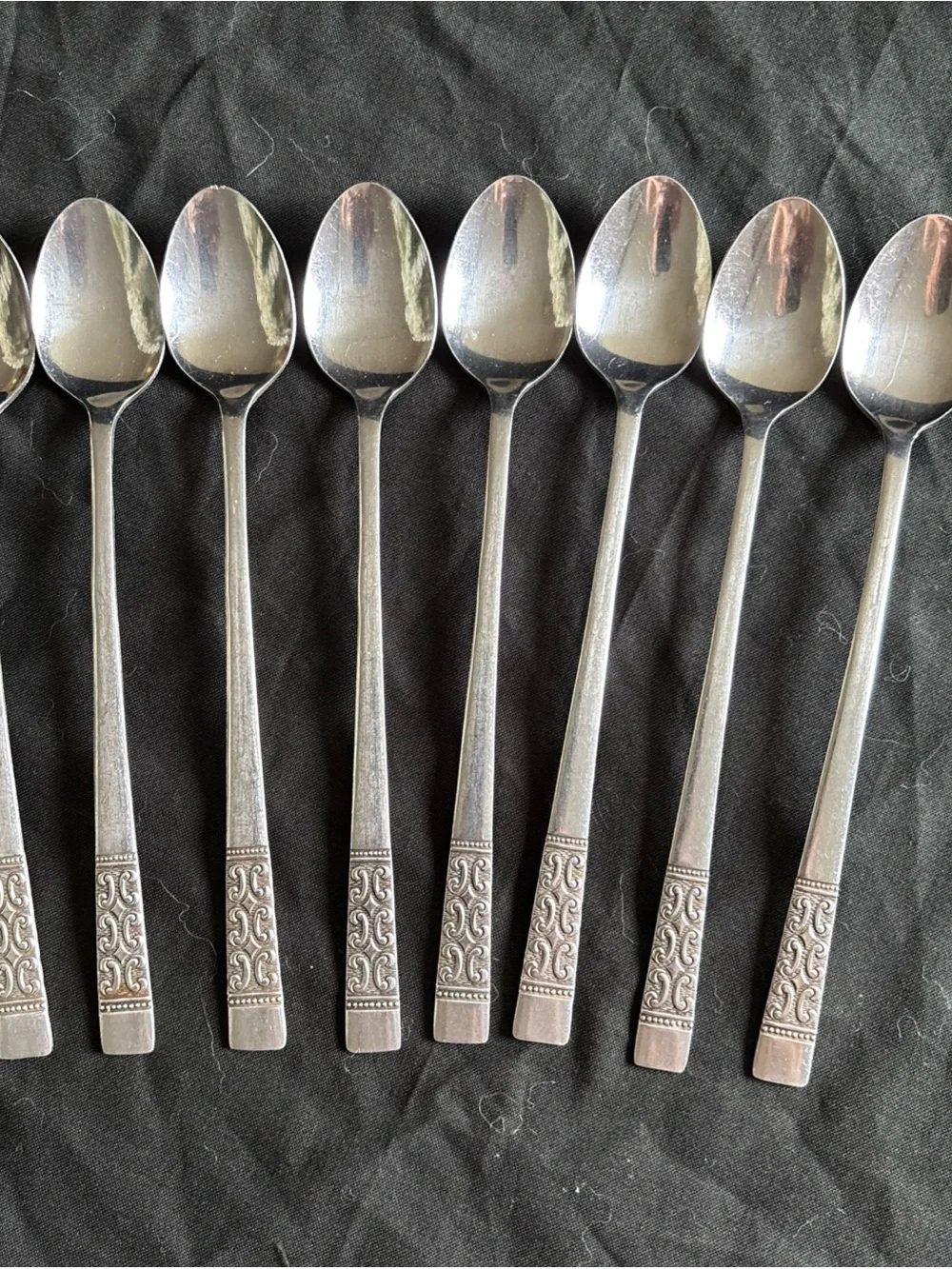 8 Stanley Roberts Rogers “Casa Vista” stainless iced tea spoons long handle 1976